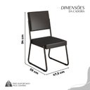 Ver imagem 4 de Conjunto Sala de Jantar Mesa 120x90cm Base Pérola Tampo MDF Laca com Vidro Napoli Preto