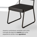 Ver imagem 6 de Conjunto Sala de Jantar Mesa 120x90cm Base Pérola Tampo MDF Laca com Vidro Napoli Preto