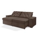 Ver imagem 2 de Sofá Retrátil e Reclinável 1,90m Estilo Estofados - Europa com Softgel D33 Velupluma "marrom"