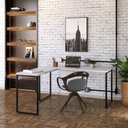 Ver imagem 3 de Kit 2 Mesas de Escritório em L Estilo Industrial 1,50mx1,50m Kuadra