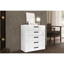 Ver imagem 1 de Cômoda de Quarto Lisboa C/ 5 Gavetas Branco - Politorno
