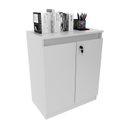 Ver imagem 7 de Kit 2 Peças Armário Escritório com 2 Portas com Chave, Balcão para Escritório com Chave e 2 Portas Branco