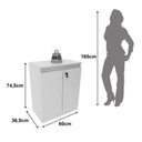Ver imagem 4 de Kit 2 Peças Armário Escritório com 2 Portas com Chave, Balcão para Escritório com Chave e 2 Portas Branco
