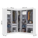 Ver imagem 3 de Guarda Roupas Modulado de Canto Madrid com 9 Portas Maxel Branco