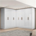 Ver imagem 2 de Guarda Roupas Modulado de Canto Madrid com 9 Portas Maxel Branco