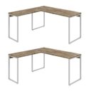 Ver imagem 2 de Kit 2 Mesas de Escritório em L Estilo Industrial 1,50mx1,50m Kuadra