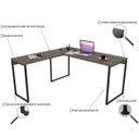 Ver imagem 7 de Kit 2 Mesas de Escritório em L Estilo Industrial 1,50mx1,50m Kuadra
