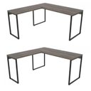 Ver imagem 2 de Kit 2 Mesas de Escritório em L Estilo Industrial 1,50mx1,50m Kuadra