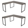 Kit 2 Mesas de Escritório em L Estilo Industrial 1,50mx1,50m Kuadra - 2