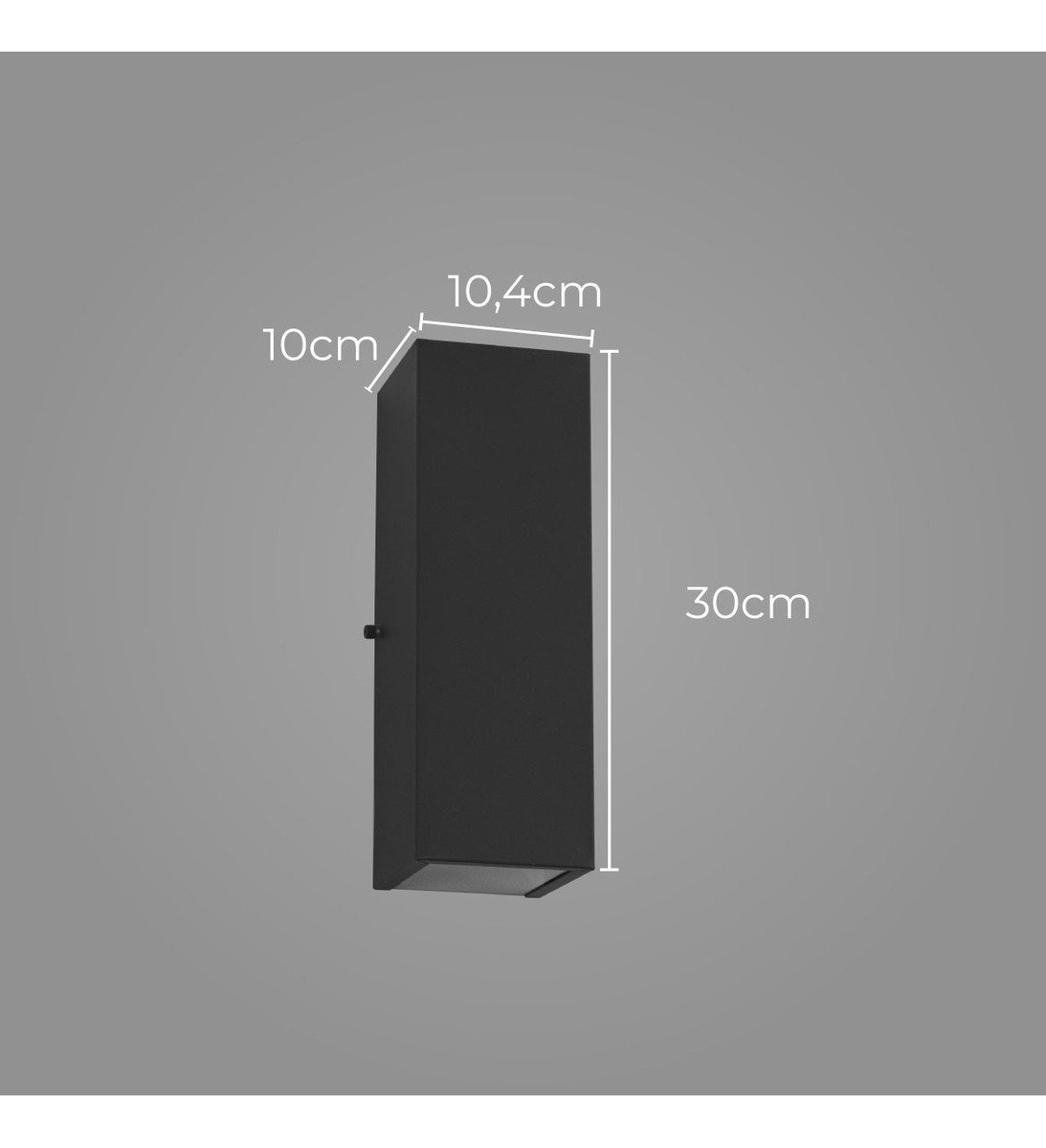 Arandela 2 Focos Fachos Grande 30cm Alumínio Preta St2771 - 2