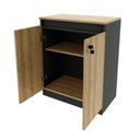 Ver imagem 5 de Kit 2 Peças Armário Escritório com 2 Portas com Chave, Balcão para Escritório com Chave e 2 Portas Preto/Amêndoa