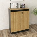 Ver imagem 3 de Kit 2 Peças Armário Escritório com 2 Portas com Chave, Balcão para Escritório com Chave e 2 Portas