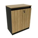 Ver imagem 6 de Kit 2 Peças Armário Escritório com 2 Portas com Chave, Balcão para Escritório com Chave e 2 Portas Preto/Amêndoa