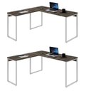 Ver imagem 2 de Kit 2 Mesas de Escritório em L Estilo Industrial 1,50mx1,50m Kuadra