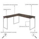 Ver mais imagens de Kit 2 Mesas de Escritório em L Estilo Industrial 1,50mx1,50m Kuadra