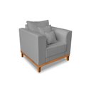 Ver imagem 5 de Kit Sofá 3 Lugares e 2 Poltronas Beny Viena com Almofadas Decorativa Linho Cinza - Madeira Prima Dec