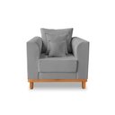 Ver imagem 6 de Kit Sofá 3 Lugares e 2 Poltronas Beny Viena com Almofadas Decorativa Linho Cinza - Madeira Prima Dec