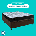 Ver imagem 4 de Conjunto Cama Box Bau Blindado Casal + Colchão Molas Ensacadas Life Gold Paropas