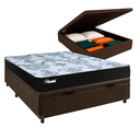 Ver imagem 1 de Conjunto Cama Box Bau Blindado Casal + Colchão Molas Ensacadas Life Gold Paropas