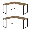 Ver imagem 2 de Kit 2 Mesas de Escritório em L Estilo Industrial 1,50mx1,50m Kuadra