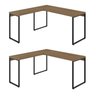 Kit 2 Mesas de Escritório em L Estilo Industrial 1,50mx1,50m Kuadra - 2