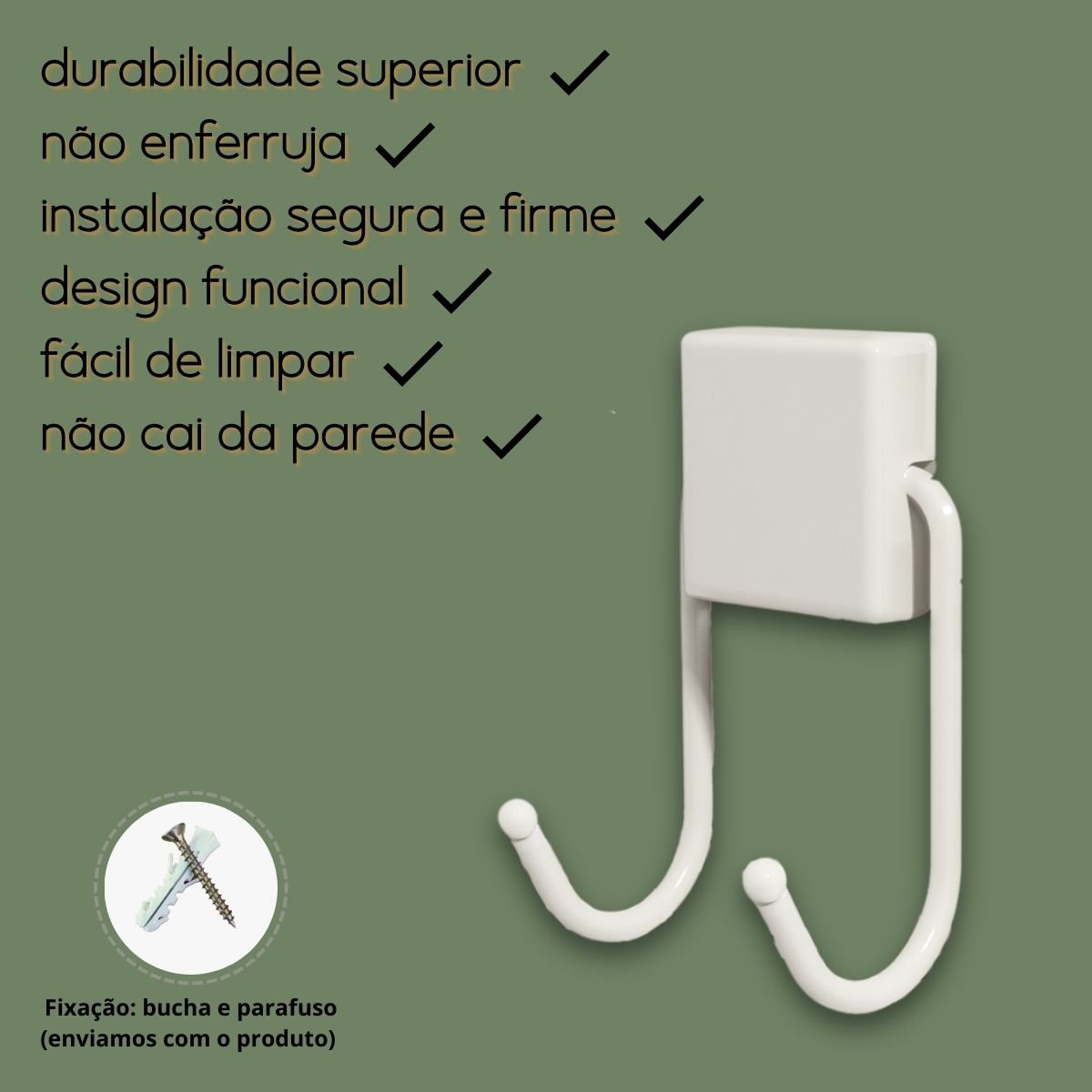 Porta Toalha Gancho Duplo - Organizador de Banheiro - Linha Premium - 2