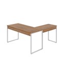 Ver mais imagens de Kit 2 Mesas de Escritório em L Estilo Industrial 1,50mx1,50m Kuadra