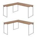 Ver imagem 2 de Kit 2 Mesas de Escritório em L Estilo Industrial 1,50mx1,50m Kuadra