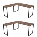 Ver imagem 2 de Kit 2 Mesas de Escritório em L Estilo Industrial 1,50mx1,50m Kuadra