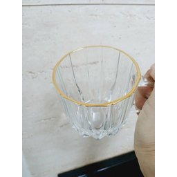 Caneca de Vidro para Café Borda Dourada 200ml - 3