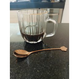 Caneca de Vidro para Café Borda Dourada 200ml - 8