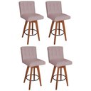 Ver imagem 1 de Kit 4 Banquetas Sueli Com Base Giratória Suede Crepe