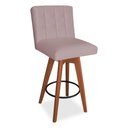 Ver imagem 2 de Kit 4 Banquetas Sueli Com Base Giratória Suede Crepe