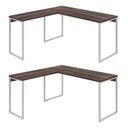 Ver imagem 2 de Kit 2 Mesas de Escritório em L Estilo Industrial 1,50mx1,50m Kuadra