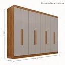 Ver imagem 2 de Guarda Roupa Casal Modulado de Canto Crsal 13 Portas de Bater 4 Gavetas MDP Cinamomo-Off White
