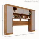 Ver imagem 5 de Guarda Roupa Casal Modulado de Canto Crsal 13 Portas de Bater 4 Gavetas MDP Cinamomo-Off White