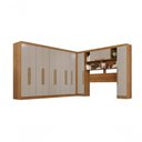 Ver imagem 4 de Guarda Roupa Casal Modulado de Canto Crsal 13 Portas de Bater 4 Gavetas MDP Cinamomo-Off White
