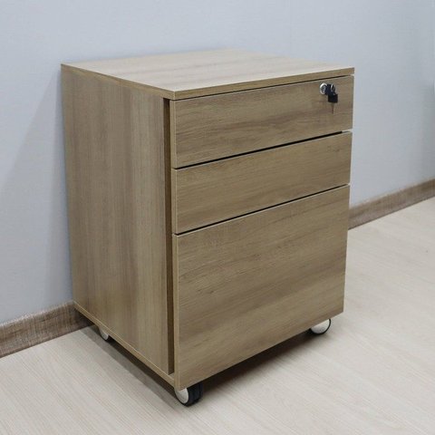Gaveteiro Arquivo 48,8x64,5cm com Chave e Rodízio ME4148 Bege/Amendoa