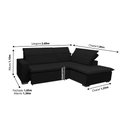 Ver imagem 2 de Sofá Istambul 2.60x1.90m Retrátil e Reclinável com Chaise - Preto
