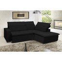 Ver imagem 1 de Sofá Istambul 2.60x1.90m Retrátil e Reclinável com Chaise - Preto