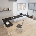 Ver imagem 1 de Kit 2 Mesas de Escritório em L Estilo Industrial 1,50mx1,50m Kuadra