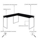 Ver imagem 7 de Kit 2 Mesas de Escritório em L Estilo Industrial 1,50mx1,50m Kuadra