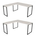 Ver imagem 2 de Kit 2 Mesas de Escritório em L Estilo Industrial 1,50mx1,50m Kuadra