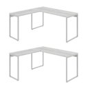 Ver imagem 2 de Kit 2 Mesas de Escritório em L Estilo Industrial 1,50mx1,50m Kuadra