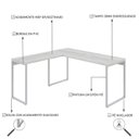 Ver imagem 7 de Kit 2 Mesas de Escritório em L Estilo Industrial 1,50mx1,50m Kuadra