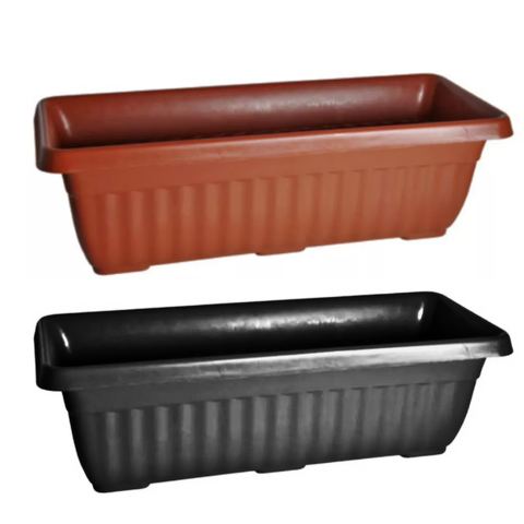 Kit 2 Unds Floreira 35cm Jardim Decoração 1marrom e 1 Preto