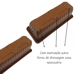 Kit 2 Unds Floreira 35cm Jardim Decoração 1marrom e 1 Preto - 4