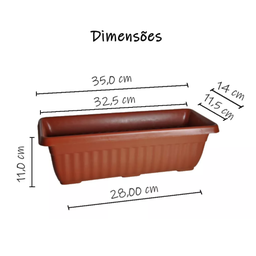 Kit 2 Unds Floreira 35cm Jardim Decoração 1marrom e 1 Preto - 3