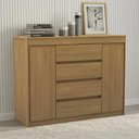 Ver imagem 1 de Cômoda Quarto 123cm 4 Gavetas 2 Portas Samira Freijó L01 - Mpozenato