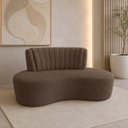 Ver imagem 1 de Sofá Orgânico Curvo Luxo Mavie 180cm Sala Bouclê Rose Marrom Liso